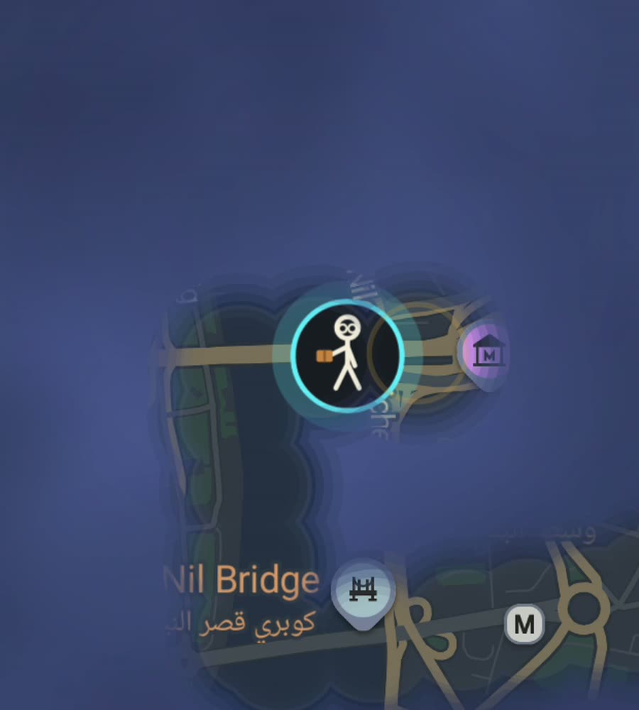 Cairo on the FOG map, streets revealed along a walked route