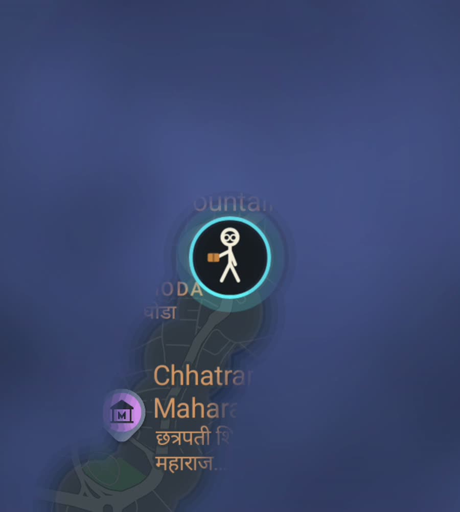 Mumbai on the FOG map, streets revealed along a walked route